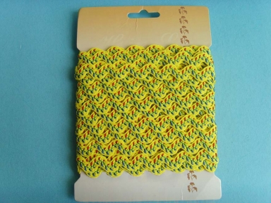  cordes de polyester ricrac feuille jaune